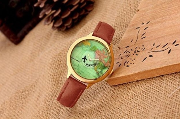 A world map watch for your friend who wants to travel the world but just doesn't have the cash.