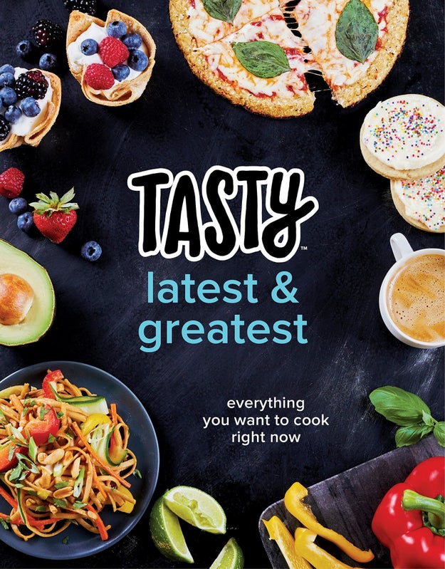 The Tasty Latest and Greatest Cookbook with easy-to-make recipes you both watch on Facebook, so they can learn how to cook whenever you decide to grace their apartment with your awesomeness.