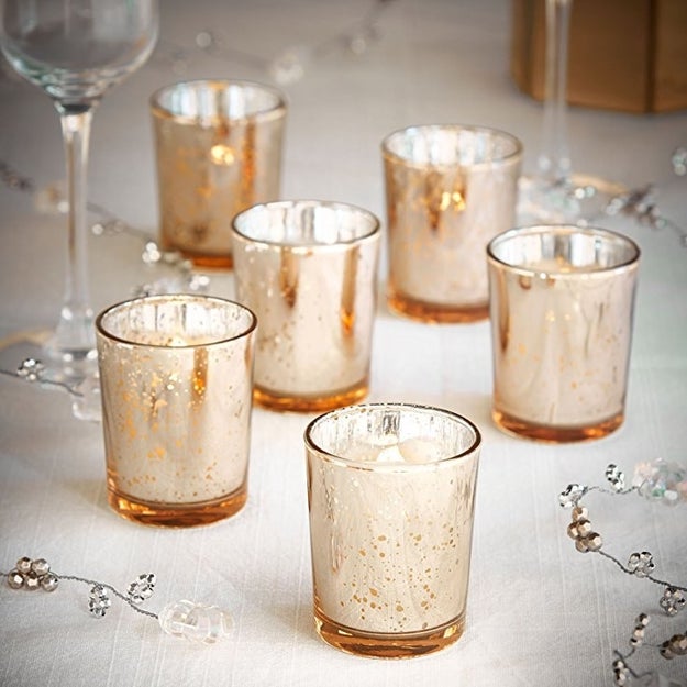 A set of electric tea light candles for a table setting so sophisticated, you'll forget you're eating takeout.