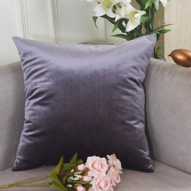 A velvet pillow cover that'll make your cheap couch look like furniture from Versailles.