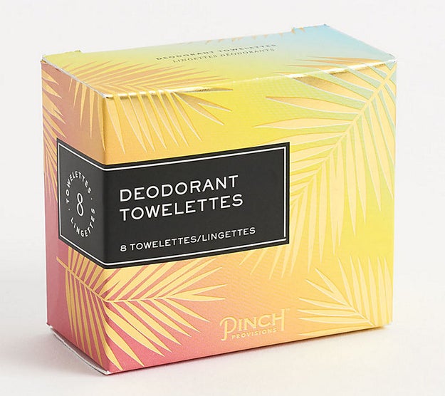 A box of deodorant wipes for a fashionable recovery when you get the nervous sweats. Goodbye, bathroom hand dryer.