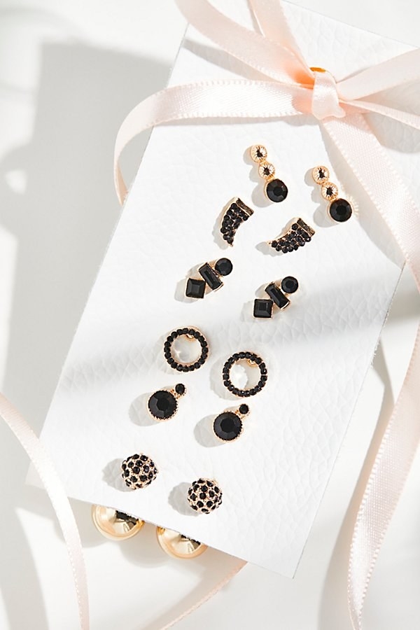 Get the set of five pairs from Free People for $18. Available in six different color sets.Promising review: "For the price, these earrings are so worth it! Versatile with a little edge of unique. Would recommend!" —Christy Seller