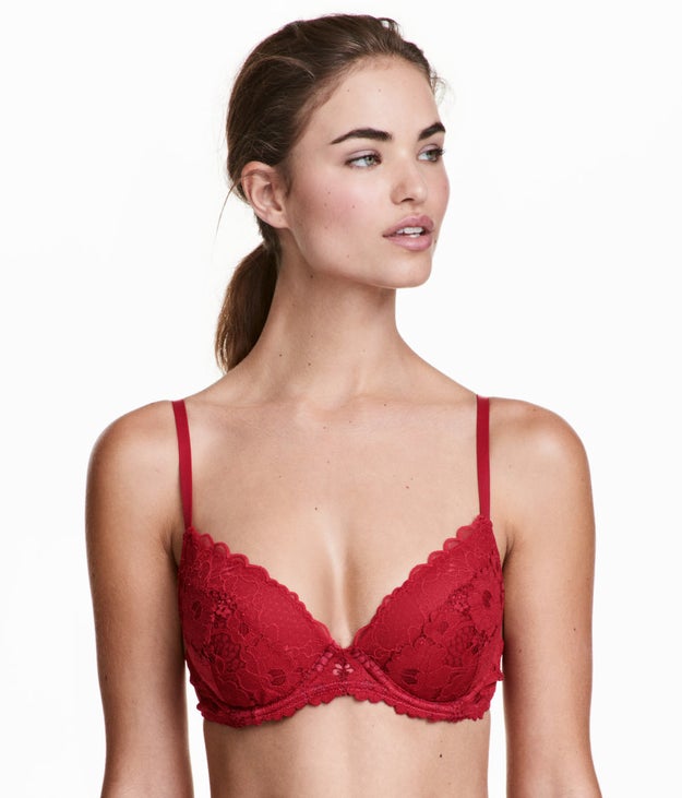 A lacy bra that'll have them seeing red (in a good way).