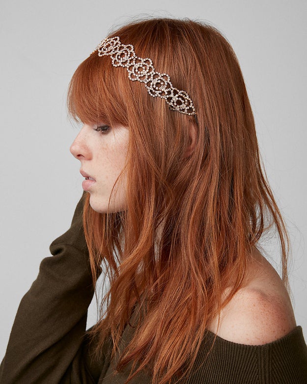 A rhinestone headband to add a whimsical touch to your look.