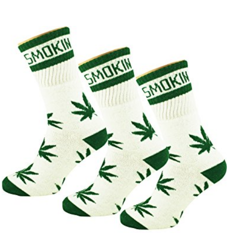 A pack of three ganja leaf socks.
