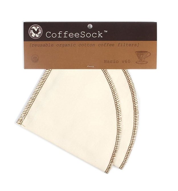 A reusable coffee filter made from organic cotton. Hello, Mother Earth! We promise to do away with paper filters!