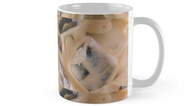 A mug, typically used for the devil (hot coffee), but has an angelic (iced coffee) print so they may happily use it.