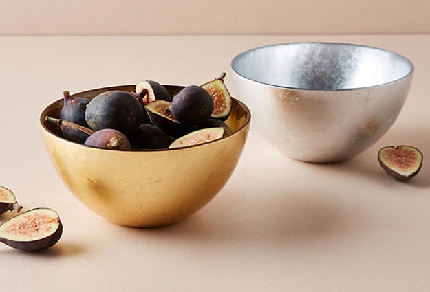 A metallic nut bowl to make them feel 1000% better about eating a bag of peanuts for dinner.