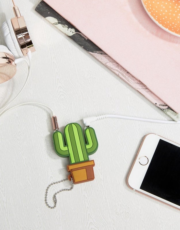 A somewhat cheesy cactus splitter so that your favorite deskmate can listen to whatever you're jamming to!