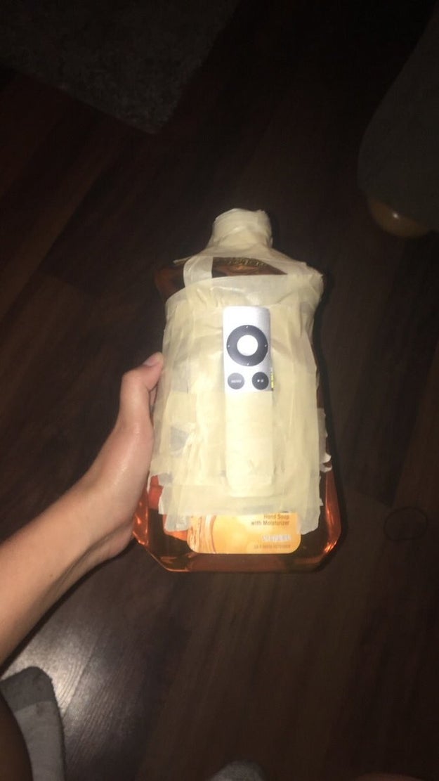 A giant container of orange liquid: