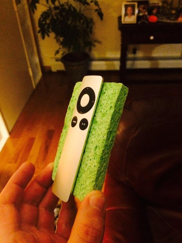 A tiny green sponge: