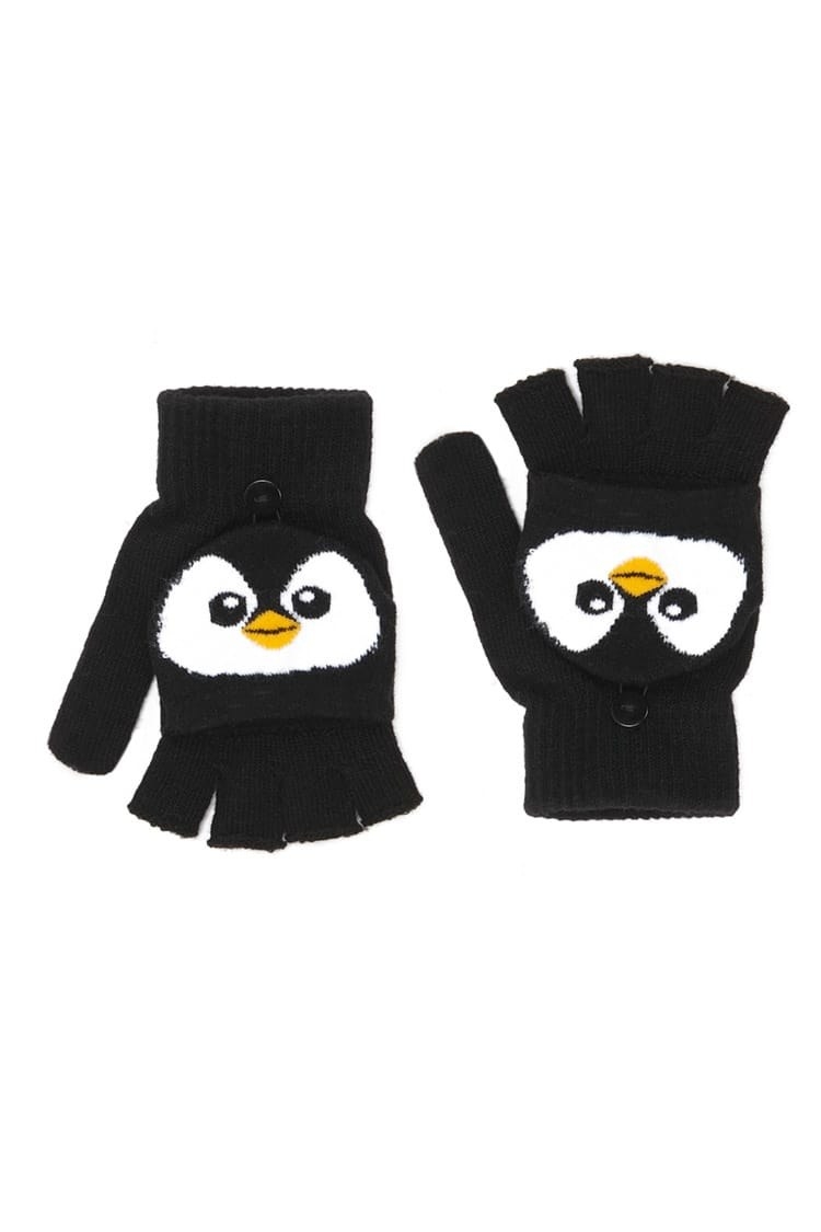 penguin fingerless gloves