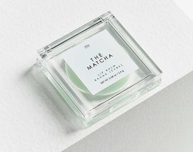 A matcha Gourmand lip balm with chic, minimalist packaging the pickiest of beauty addicts won't be ashamed to pull out of their bags.