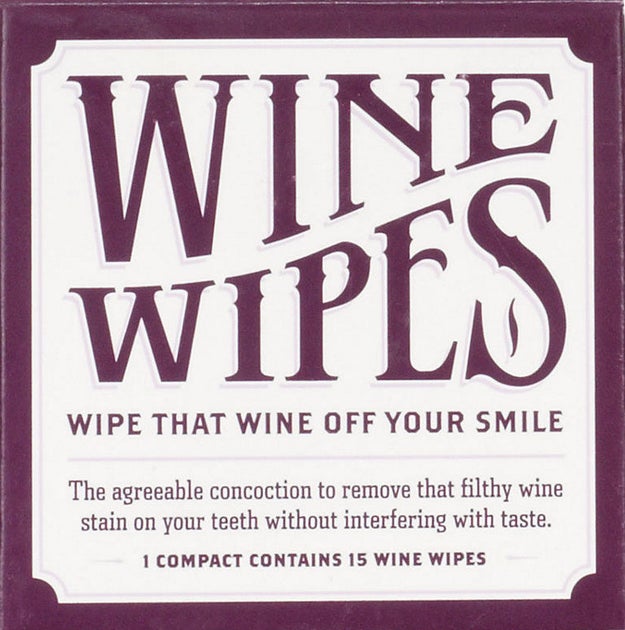 A pack of wine wipes for when Aunt Joan gets buzzed off Merlot at holiday dinner again, but wants to hide the evidence, at least a bit.