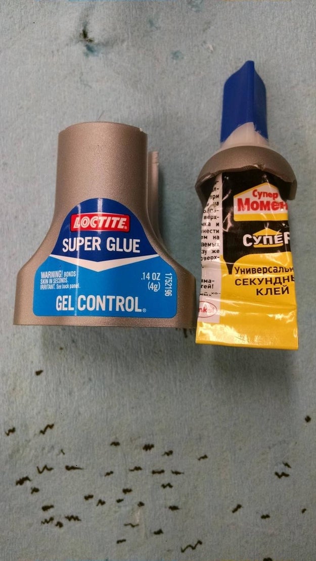 The person who purchased this glue claims they cracked open the casing to find an undercover Russian glue inside.