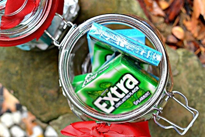 blogger&#x27;s photo of jar full of extra gum packs