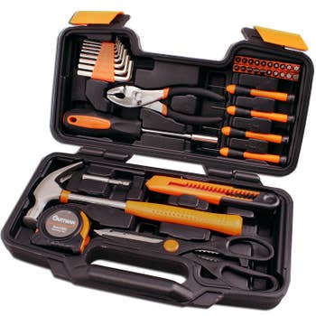 toolset in its case in orange