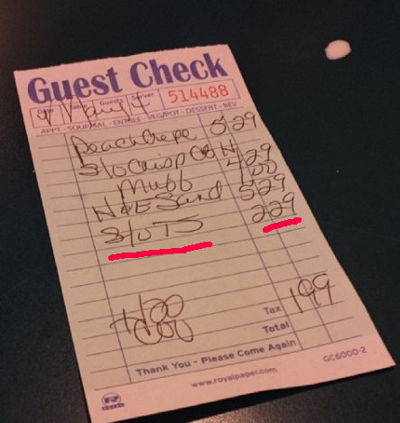 This server charged customers $2.29 for "sluts" (???):