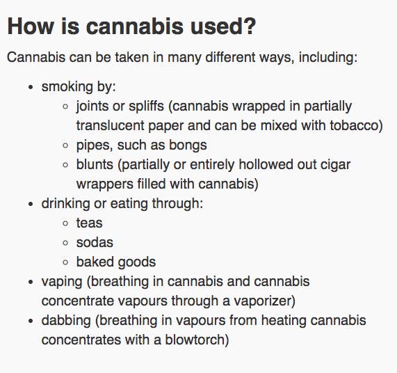 cigarette slang words The Canadian Government Put Together A List Of Slang Words For Weed And  It's Pretty Spectacular