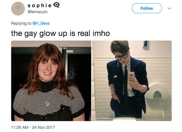 With puberty and coming out behind you, you basically get to be a cuter, more authentic version of yourself.