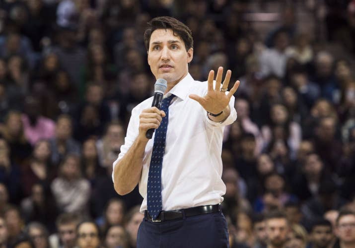 Prime Minister Justin Trudeau during his town hall meeting in Hamilton.