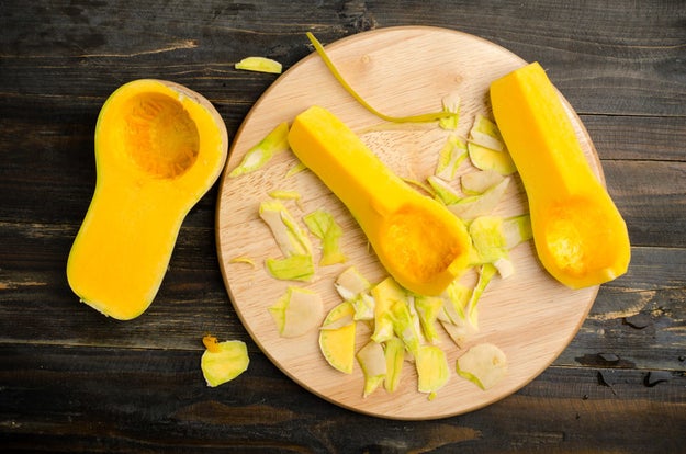 Make peeling butternut squash less of a headache by microwaving the squash for a few minutes first.