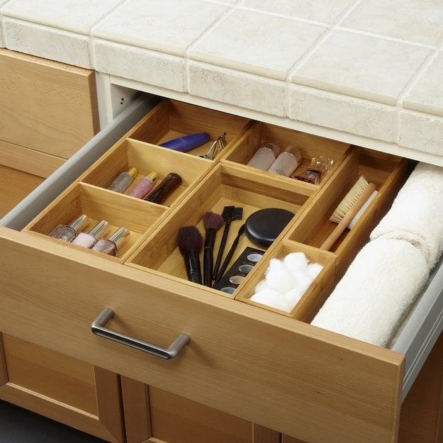 Sort out everything in your drawers and store them in individual boxes, so you can see everything at a glance.