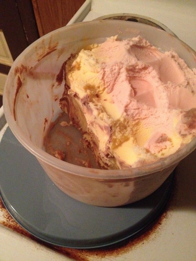 Only a monster would leave ice cream like this: