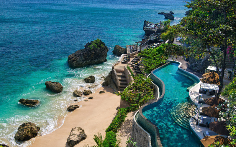 Bali is all about going to beaches but there are so many flocked with people, umbrellas, and vendors, it is much more fun to get out there explore and find more secretive ones.We headed somewhere near Padang Padang Beach, to find a super secluded spot. It's a trek to get down to but worth it. You'll be greeted with a shipwreck, soft sand. It's perfect for a day out tanning and swimming without any people around.Another way is to hang out at a resort, you don't have to stay there.This one is called Lo Joya. We just bought lunch and had a few juices and it got us access to their private beach. We had this entire area with caves and rock formations all to ourselves. it was heavenly!