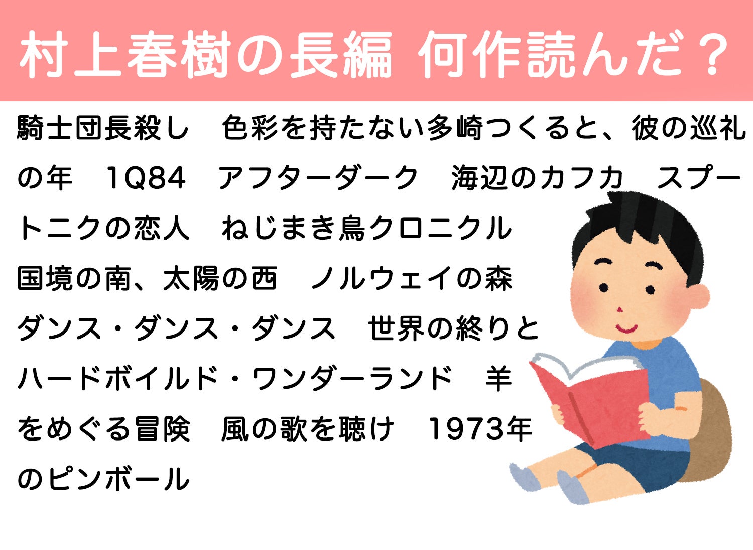 やれやれ 君は村上春樹の長編を何作読んだっていうんだい
