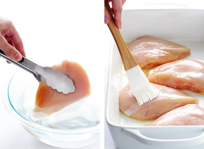 Many people brine their Thanksgiving turkey, but did you know that the same technique can be applied to boneless chicken breasts? By quickly submerging them in a saltwater bath, you'll make sure they turn out moist and juicy every time. See how to do it here.