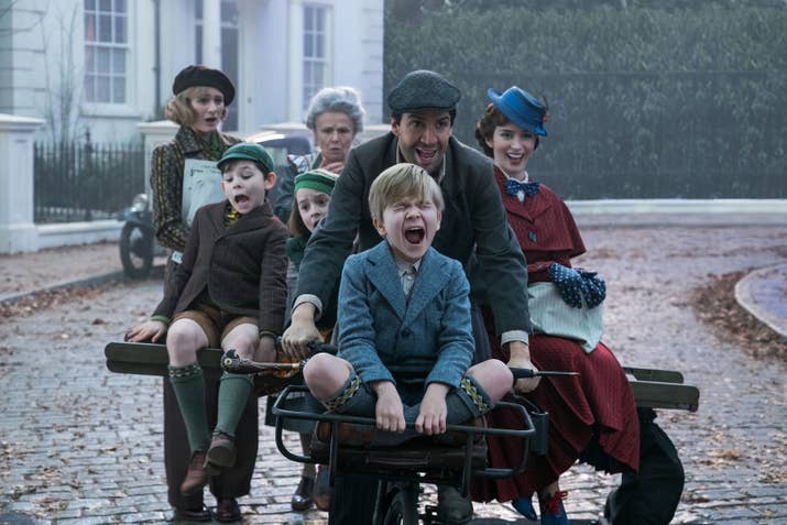 In the sequel to the beloved 1964 movie, Emily Blunt steps into Mary Poppins' practically perfect shoes. Set in 1930s Depression-era London, everyone's favorite nanny is returning to help the next generation of Banks children. Michael and Jane are all grown up, and Michael and his three children are living on Cherry Tree Lane. After Michael suffers a personal loss, Mary returns to bring magic and joy back to the family once more. Lin-Manuel Miranda costars as her friend, Jack, an optimistic street lamplighter.