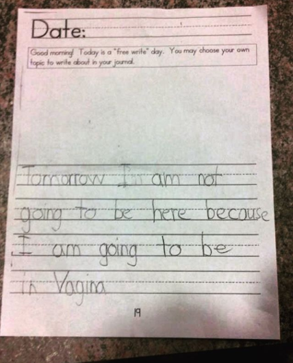 When this student really should have asked how to spell "Virginia."