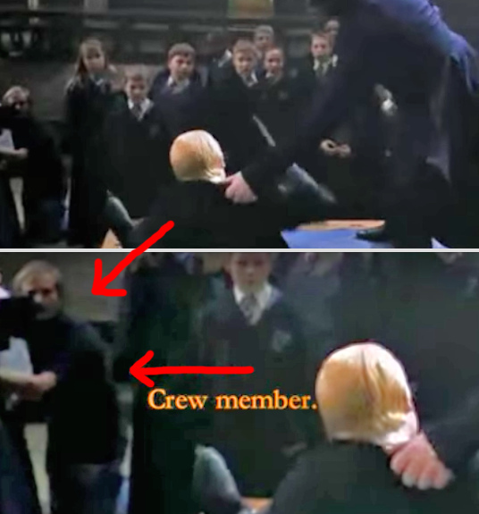 In Harry Potter and the Chamber of Secrets, you can visibly see a cameraman in the shot during Harry and Draco's dueling scene.