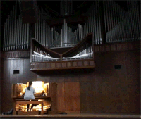 A mammoth pipe organ that can be played manually sits inside the Church but is not in use anymore.