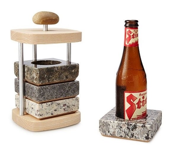 A beer-chilling coaster set made from stone that totally rocks (get it?).