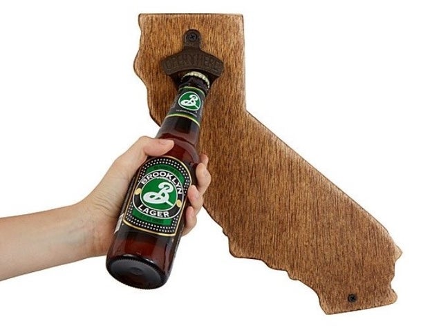 A wall-mounted state bottle opener because home is where the beer is.