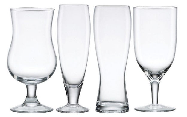 A set of four craft beer collection glasses for picture-perfect pours.