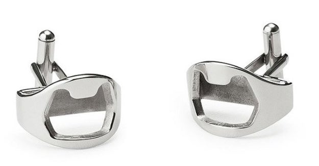 Stainless steel bottle opener cufflinks that prove style is so much better when it's practical.