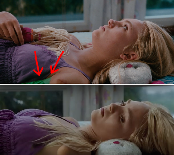 In Soul Surfer, they wrapped green tape around AnnaSophia Robb's arm to digitally remove it from the movie, but in the trailer you can see where they forgot to edit it out.