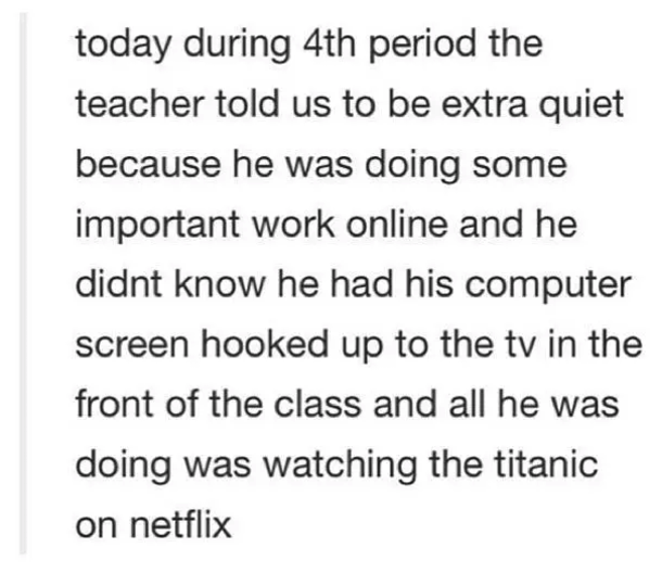 Teachers just trying their hardest: