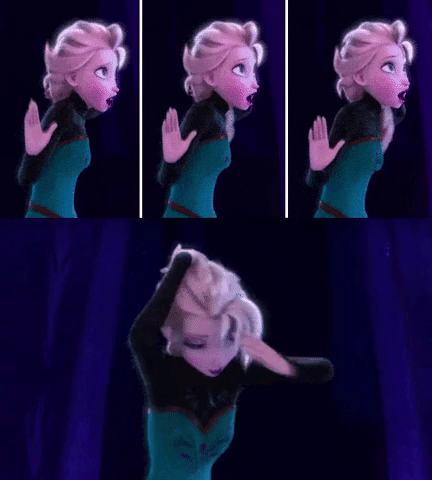 In Frozen, Elsa's hair passes directly through her shoulder as she sings "Let It Go."