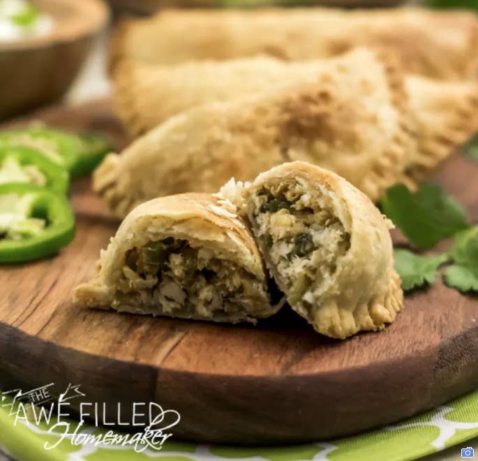Makes about 10 empanadas you can have for breakfast, lunch, or dinner. Recipe here.