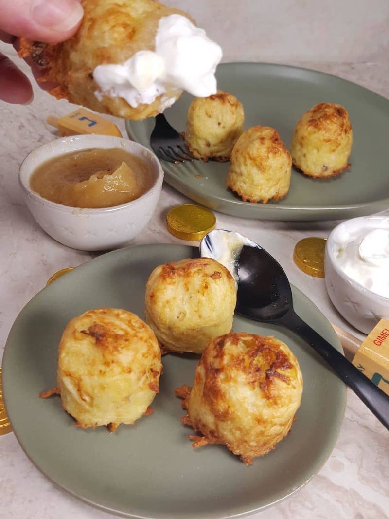The trick to these perfectly shaped latke bites is a silicone mold, which is Airfryer-safe and easy to clean. Recipe here.