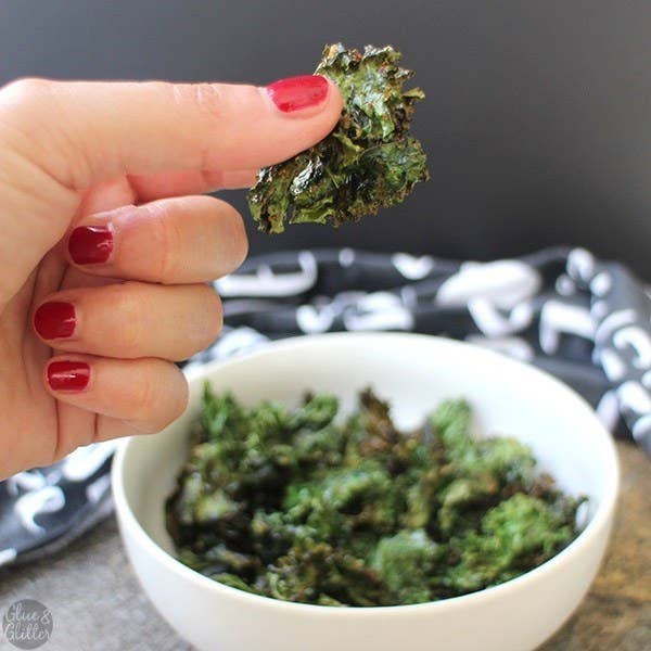 Amazing what two tablespoons of oil and some vegan ranch seasoning can do to tough kale. Recipe here.