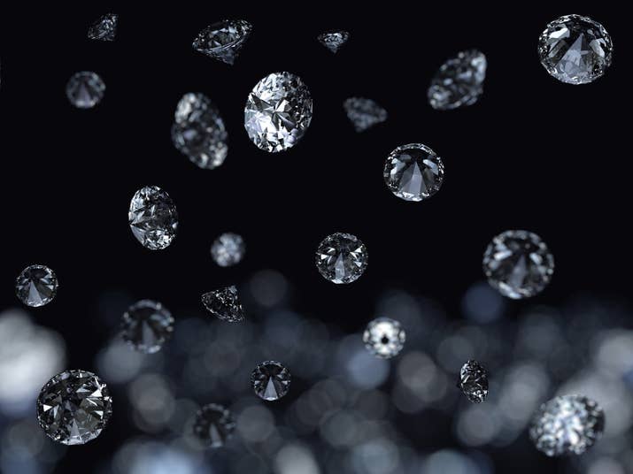 Scientists estimate about a thousand tons of diamonds rain down on Saturn every year — each up to a centimeter wide. Oh, and Jupiter rains diamonds, too!