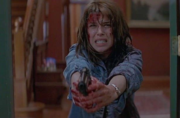 Sure, she's probably never handled a gun or any other weapon in her life, but a rush of adrenaline can do crazy things!