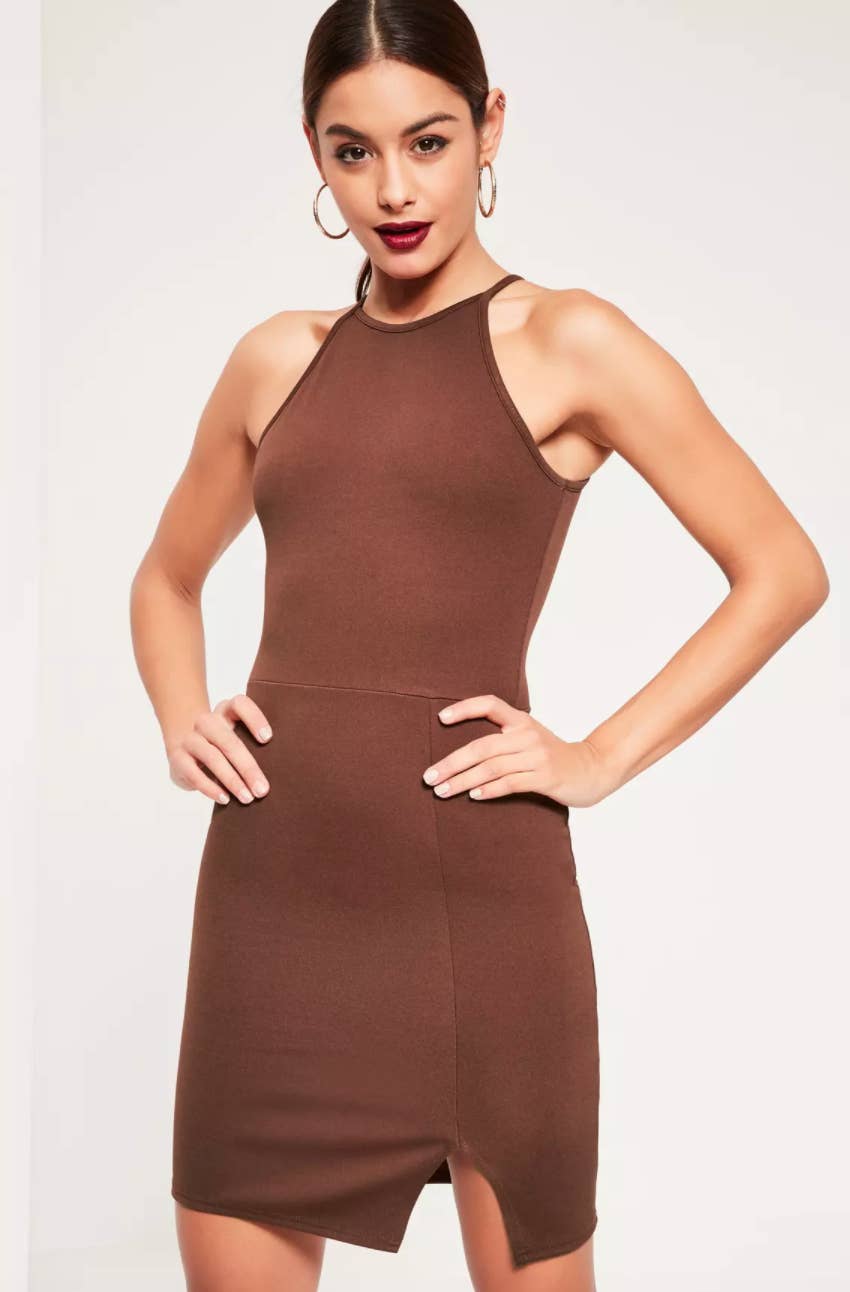 high waist white dress Square Neckline Sleeveless A-line Dress main image 1