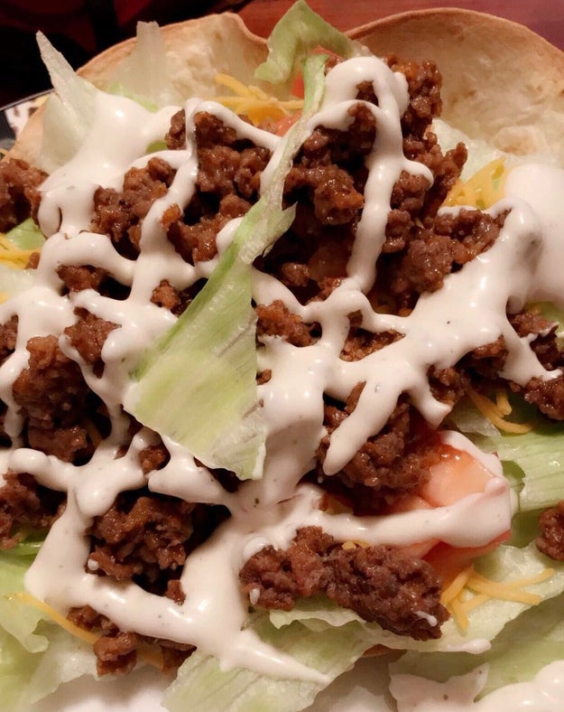 Putting ranch on tacos: