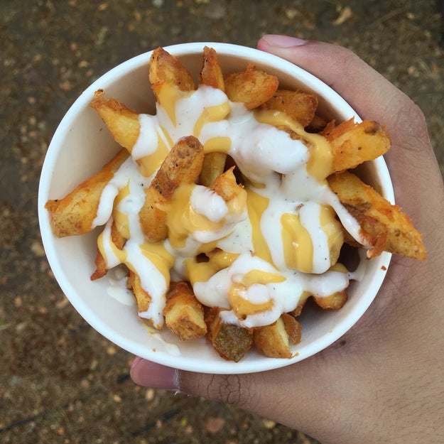 Putting ranch on fries: